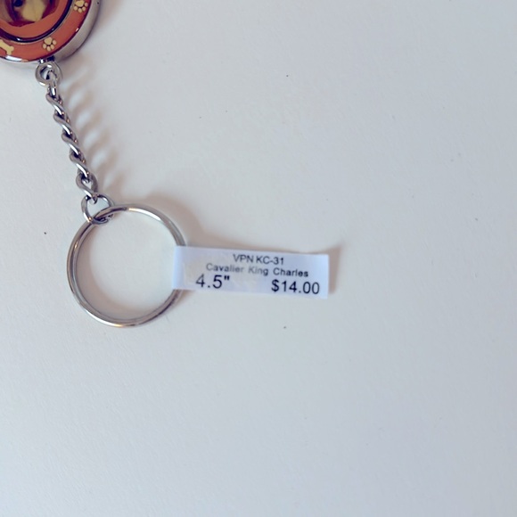 NWT Cavalier King Charles Dog Breed 2 Sided Spinner Oval Metal Keychain Fidget - Picture 4 of 5